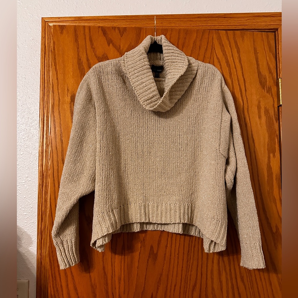 Lucy Paris Crop Glitter Turtleneck Sweater - NWT - Size L